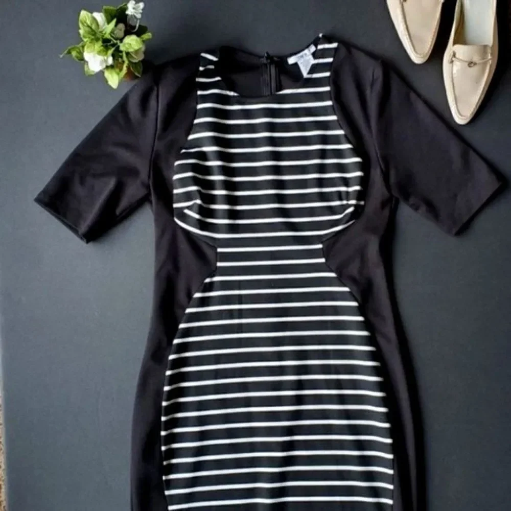 Bar IIIBlackDresswithstripes